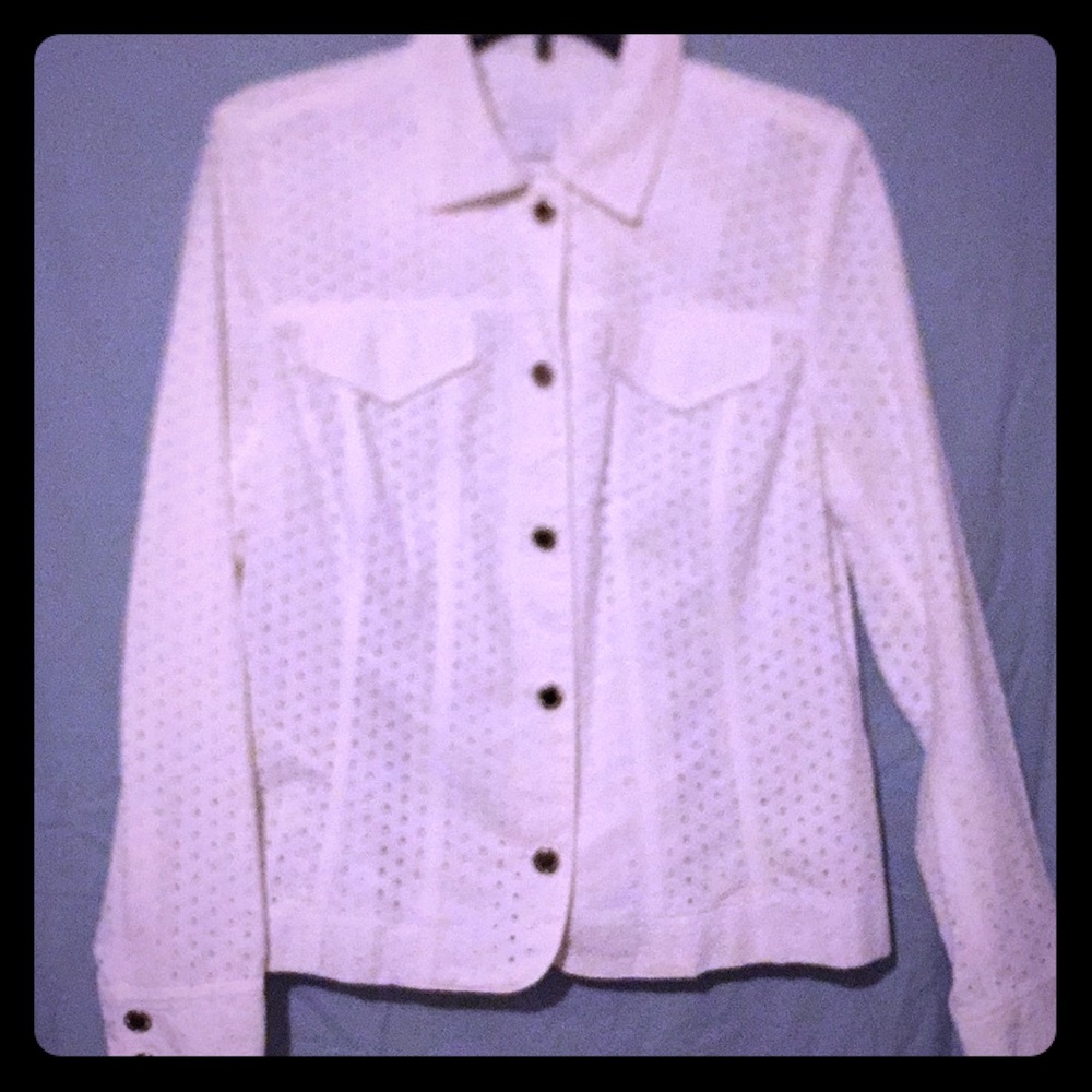 Charter club cotton eyelet jacket